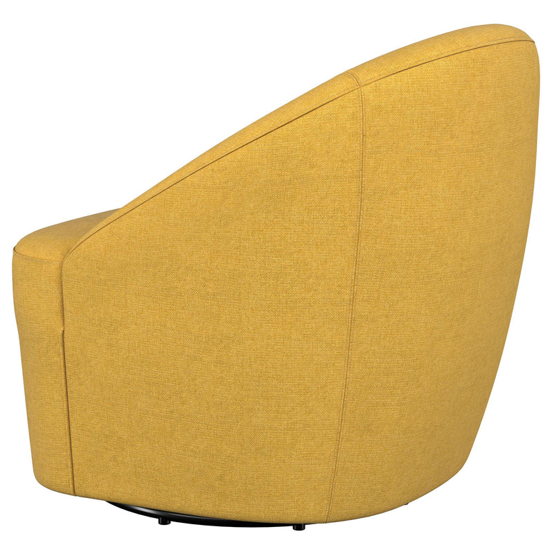  Coaster Furniture Leon 903076 Upholstered Barrel Accent Swivel Chair - Mustard Yellow IMAGE 5