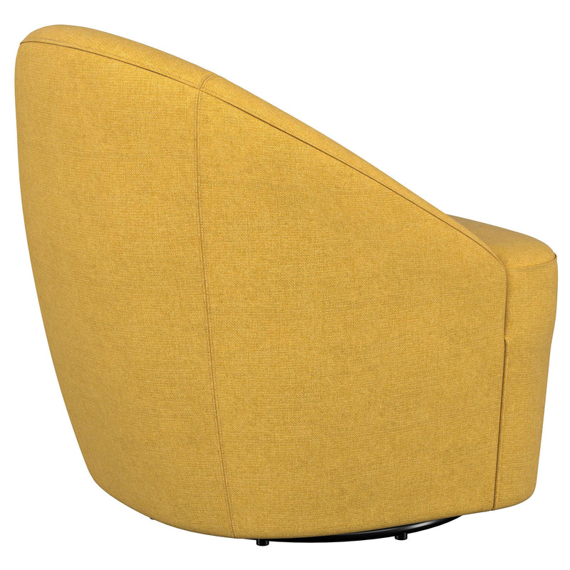  Coaster Furniture Leon 903076 Upholstered Barrel Accent Swivel Chair - Mustard Yellow IMAGE 7