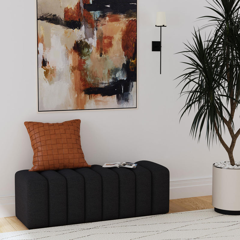  Coaster Furniture Summer 910294 Fabric Upholstered Tufted Accent Bench - Charcoal IMAGE 5