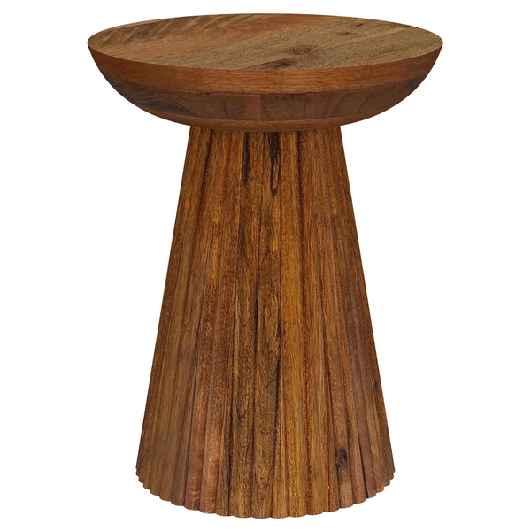  Coaster Furniture Aureo 931155 Round Solid Wood Accent Side Table - Wild Honey IMAGE 1
