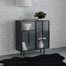  Coaster Furniture Dalia 950385 2-door Accent Storage Cabinet with Shelving - Black IMAGE 2