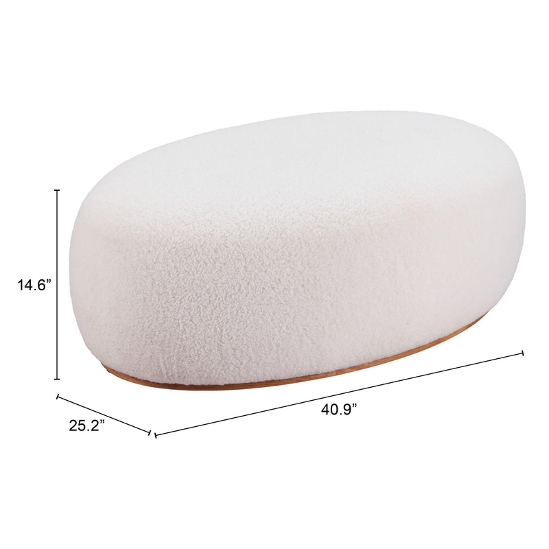Zuo Amber 110085 Ottoman - Cream IMAGE 7
