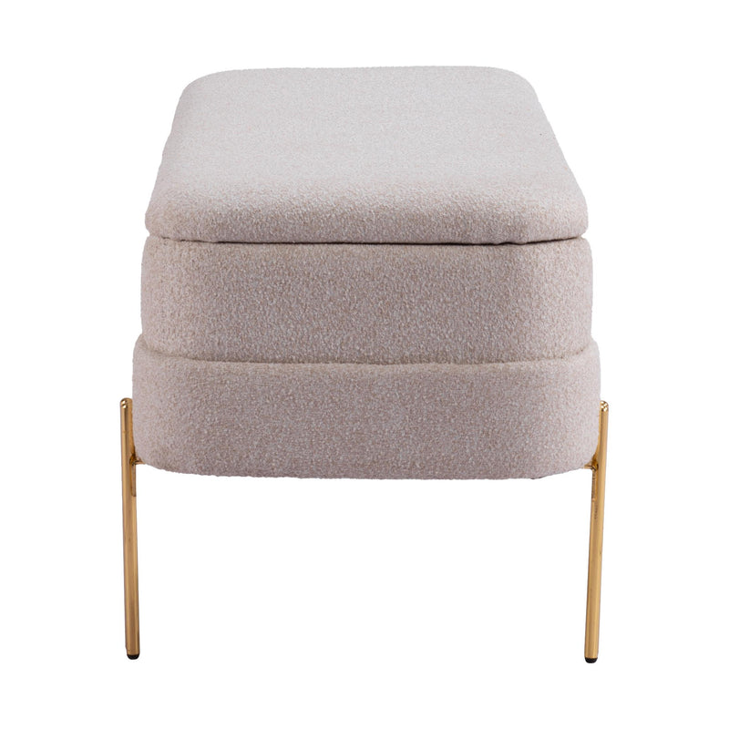 Zuo Lebreton 110082 Storage Bench - Oatmeal Beige IMAGE 2