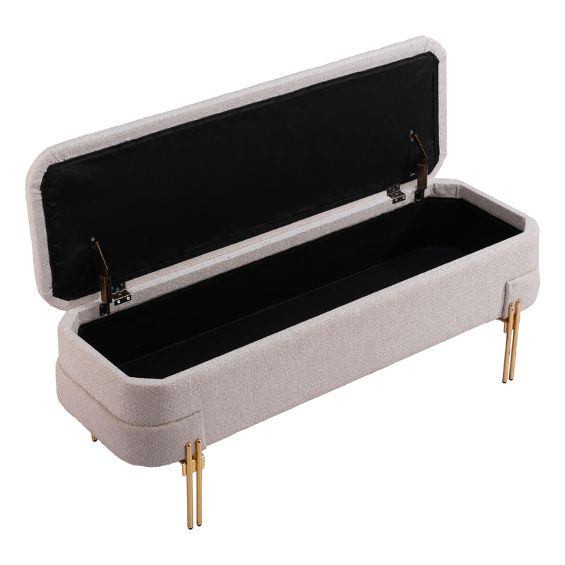 Zuo Lebreton 110082 Storage Bench - Oatmeal Beige IMAGE 6