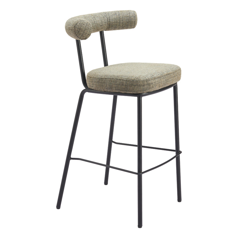 Zuo Kede 110100 Barstool - Green Tweed IMAGE 1