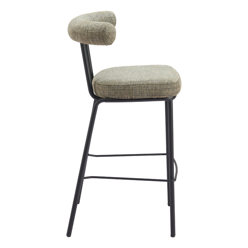 Zuo Kede 110100 Barstool - Green Tweed IMAGE 2