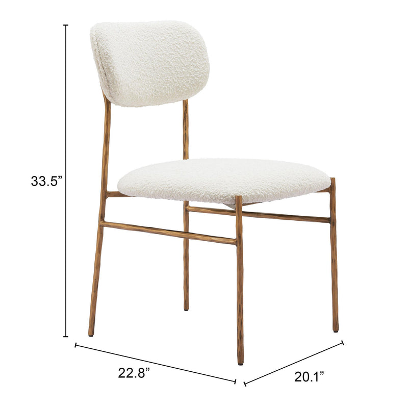 Zuo Sydhavnen 110276 Dining Chair - Cream & Gold IMAGE 10