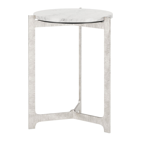 Zuo Barmas 110256 Side Table - White & Silver IMAGE 1