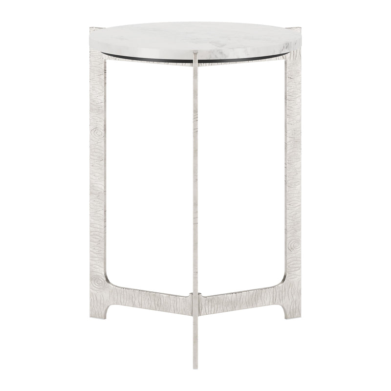 Zuo Barmas 110256 Side Table - White & Silver IMAGE 2