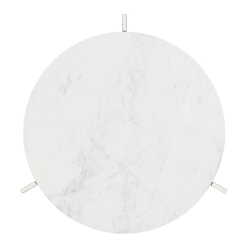Zuo Barmas 110256 Side Table - White & Silver IMAGE 4