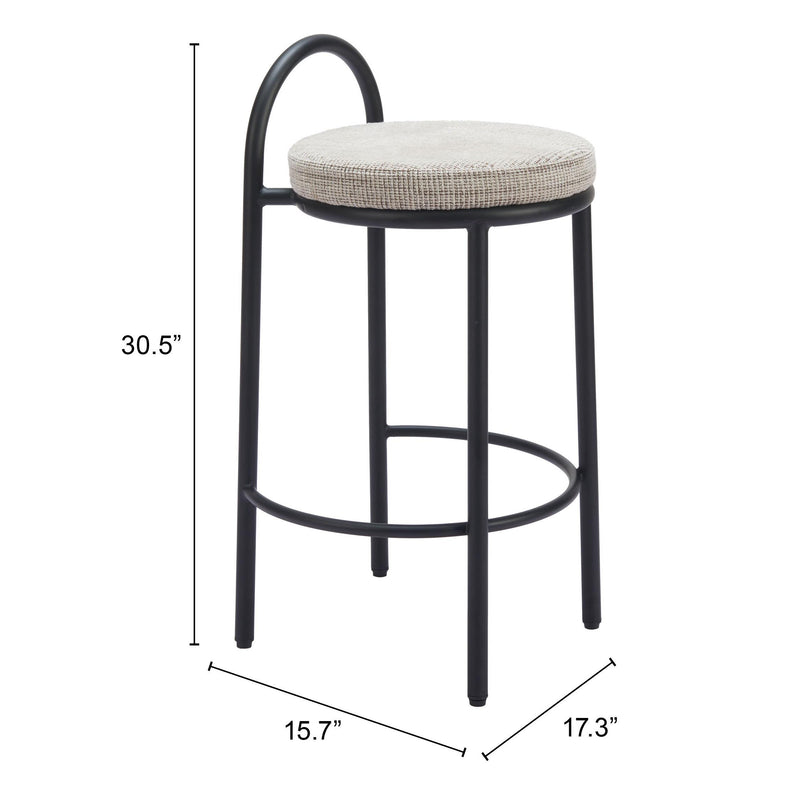 Zuo Sisal 110096 Counter Stool - Beige Tweed IMAGE 9