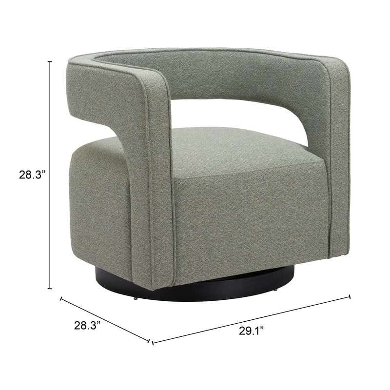 Zuo Turku 110013 Swivel Chair - Sage Green IMAGE 8