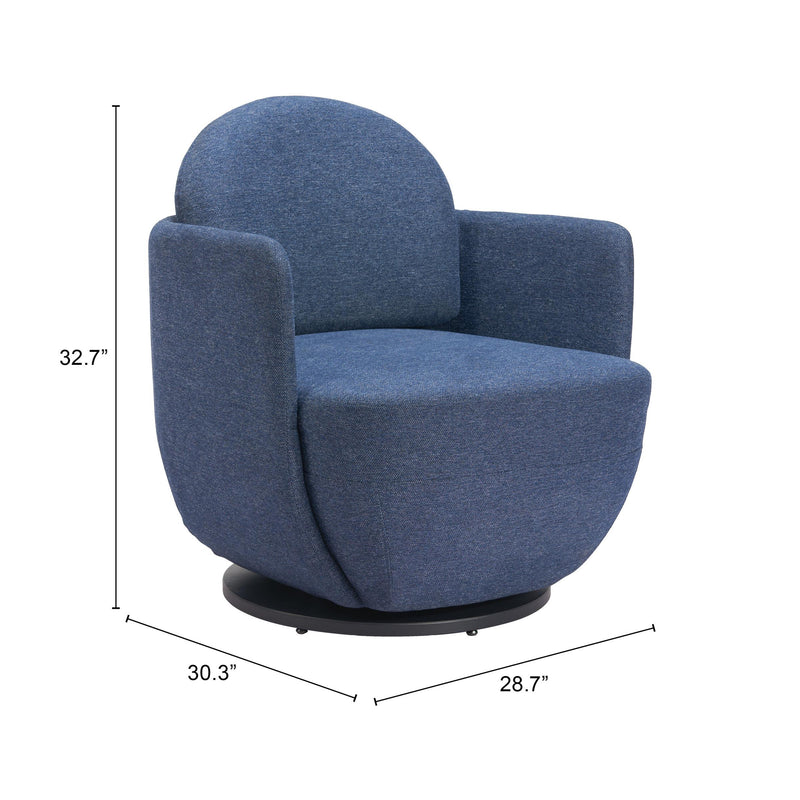 Zuo Bant 110015 Swivel Chair - Blue IMAGE 8
