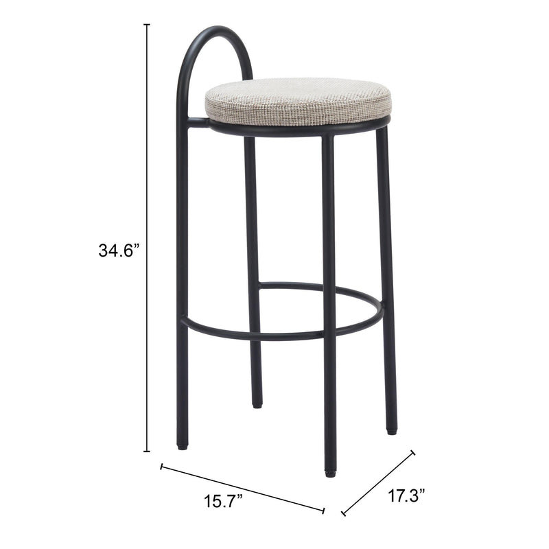 Zuo Sisal 110097 Barstool - Beige Tweed IMAGE 9