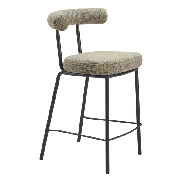 Zuo Kede 110099 Counter Stool - Green Tweed IMAGE 1