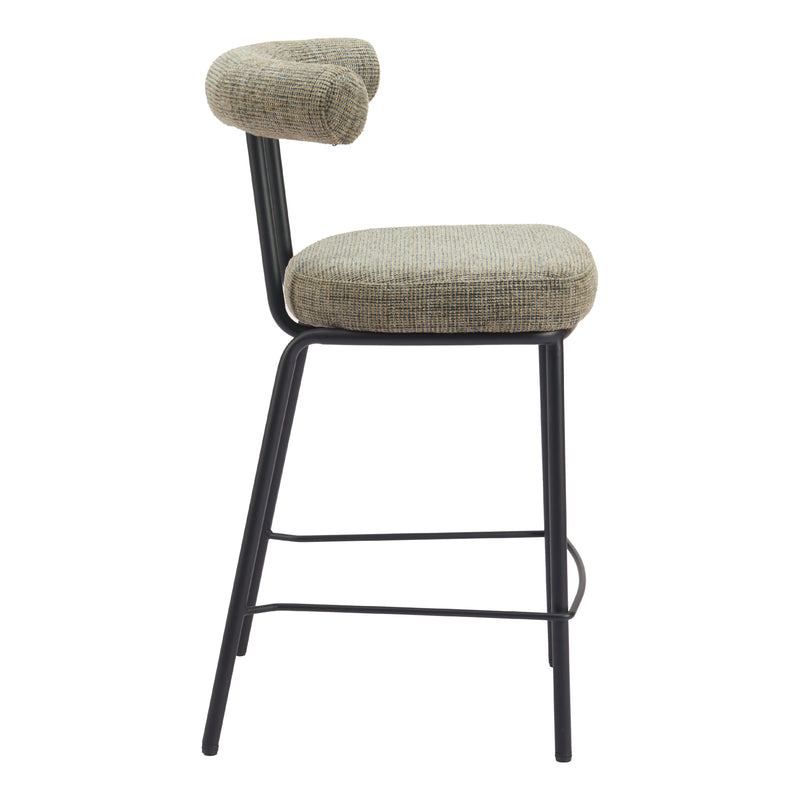 Zuo Kede 110099 Counter Stool - Green Tweed IMAGE 2
