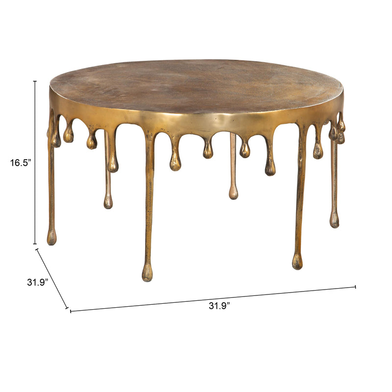 Zuo Drip 110150 Coffee Table - Antique Brass IMAGE 8
