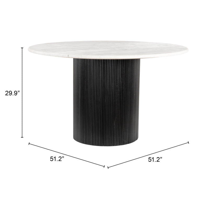 Zuo Izola 110140 Dining Table - White & Black IMAGE 12
