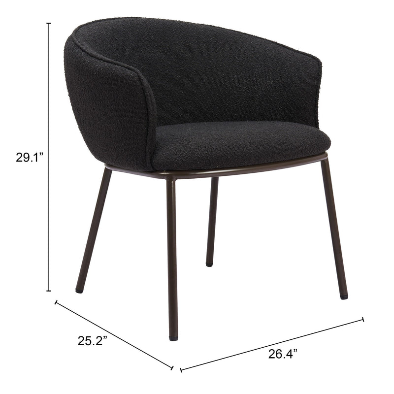 Zuo Essen 110102 Dining Chair - Black & Bronze IMAGE 8