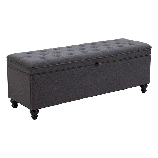 Zuo Halifax 110083 Storage Bench - Gravel Grey IMAGE 1