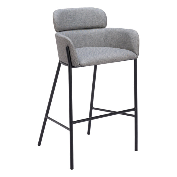 Zuo Bremor 110173 Barstool - Slate Grey IMAGE 1