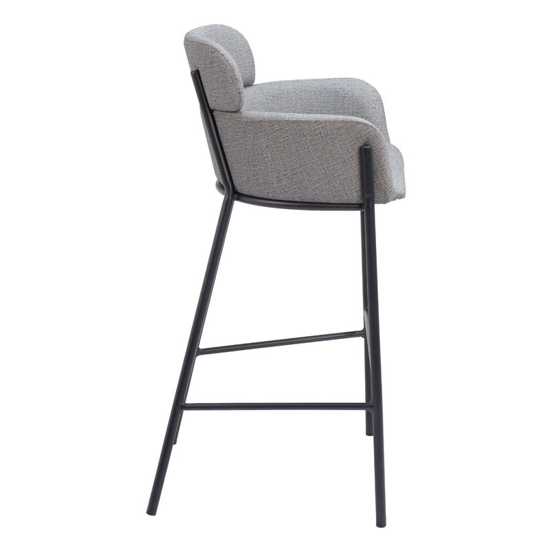 Zuo Bremor 110173 Barstool - Slate Grey IMAGE 2