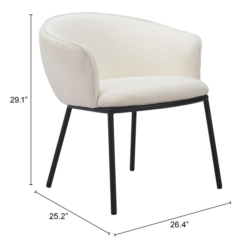 Zuo Essen 110101 Dining Chair - Ivory IMAGE 8
