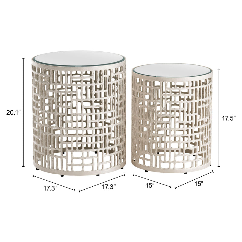 Zuo Reden 110153 Side Table Set - Silver IMAGE 5