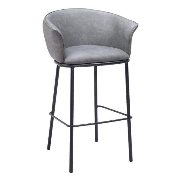 Zuo Garston 110177 Barstool - Grey IMAGE 1