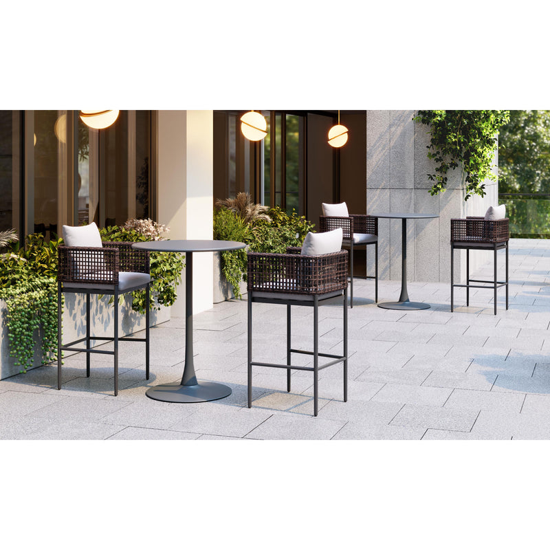 Zuo Palm 704028 Paradise Barstool - Grey IMAGE 10