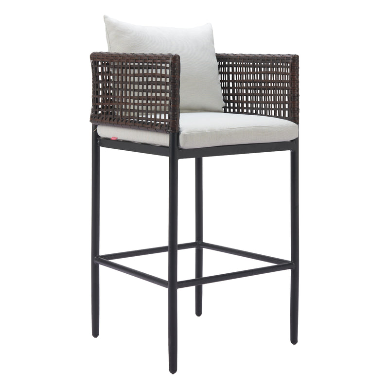 Zuo Palm 704028 Paradise Barstool - Grey IMAGE 1