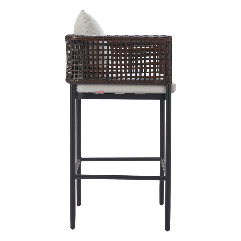Zuo Palm 704028 Paradise Barstool - Grey IMAGE 2