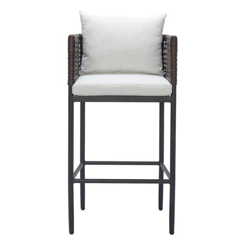 Zuo Palm 704028 Paradise Barstool - Grey IMAGE 3