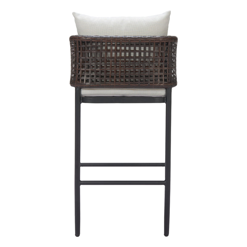 Zuo Palm 704028 Paradise Barstool - Grey IMAGE 4