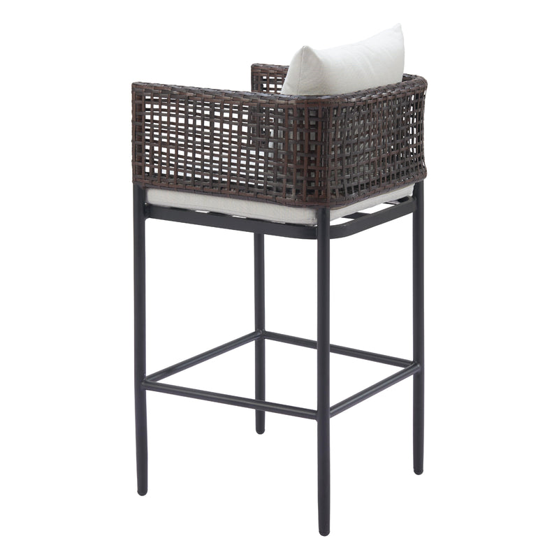 Zuo Palm 704028 Paradise Barstool - Grey IMAGE 5