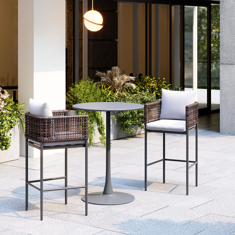 Zuo Palm 704028 Paradise Barstool - Grey IMAGE 9