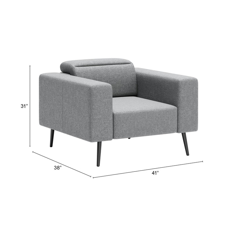 Zuo Milan 109577 Armchair - Dark Grey IMAGE 10