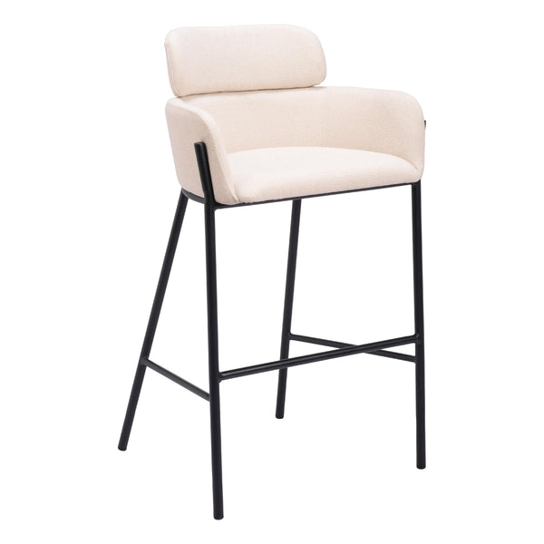Zuo Bremor 110174 Barstool - Beige IMAGE 1
