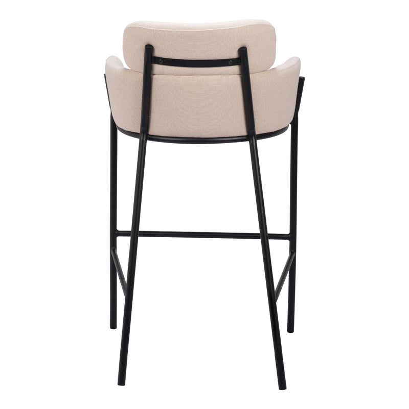 Zuo Bremor 110174 Barstool - Beige IMAGE 4