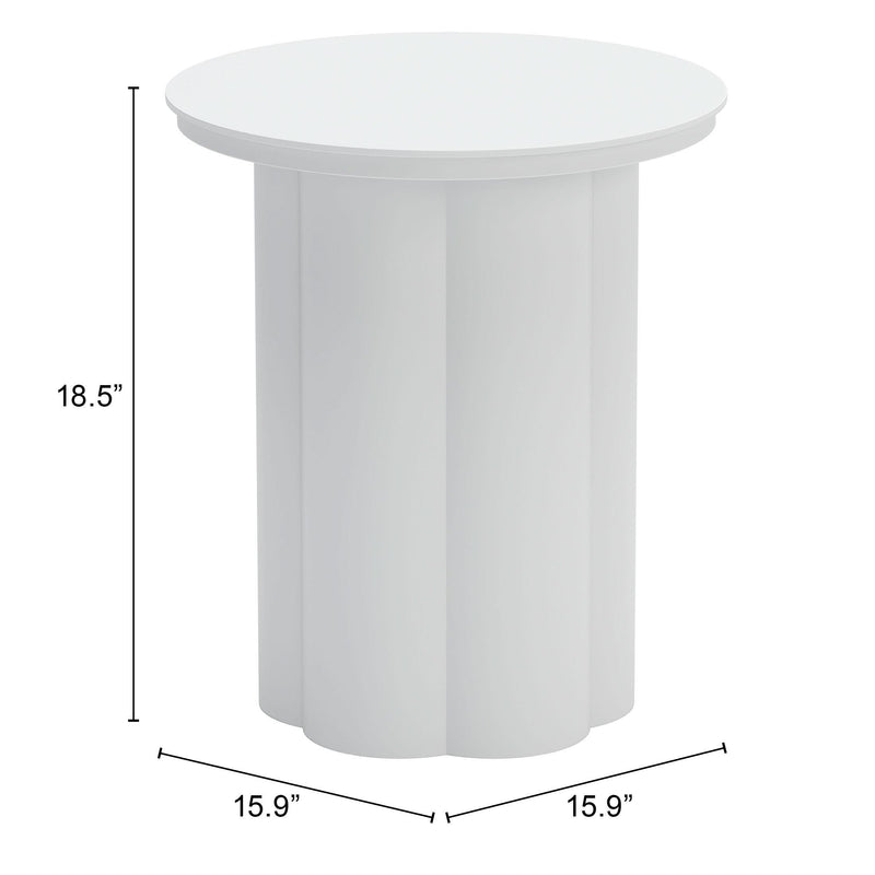 Zuo Kogur 704021 Side Table - White IMAGE 11