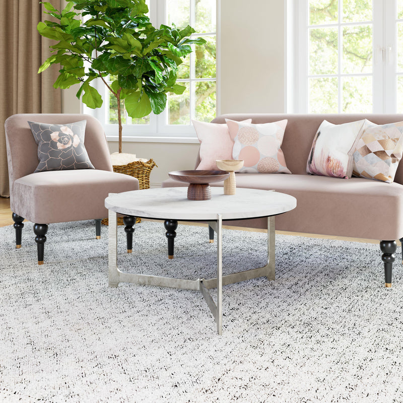 Zuo Barmas 110255 Coffee Table - White & Silver IMAGE 6