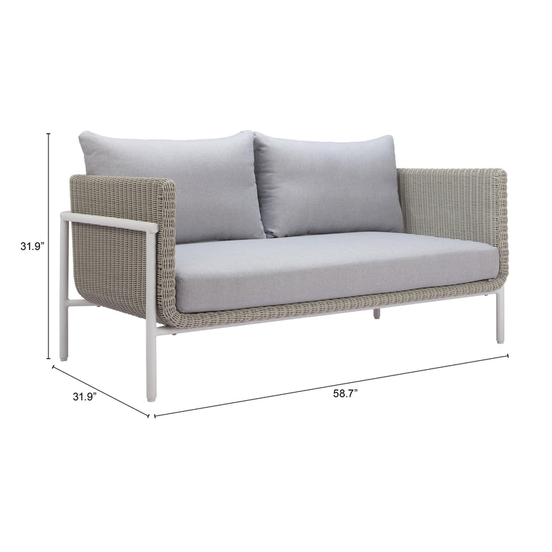 Zuo Frais 704016 Loveseat - Grey IMAGE 11