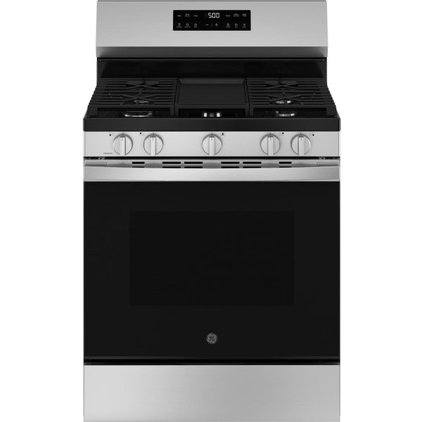 GE 30-inch Freestanding Gas Range with Center Oval Burner GGF500PVSS IMAGE 1