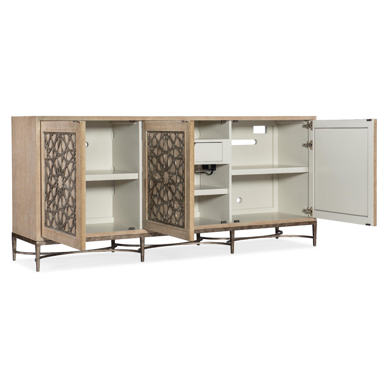 Hooker Furniture 628-55013-80 Melange Suzani Three Door Entertainment Console IMAGE 2