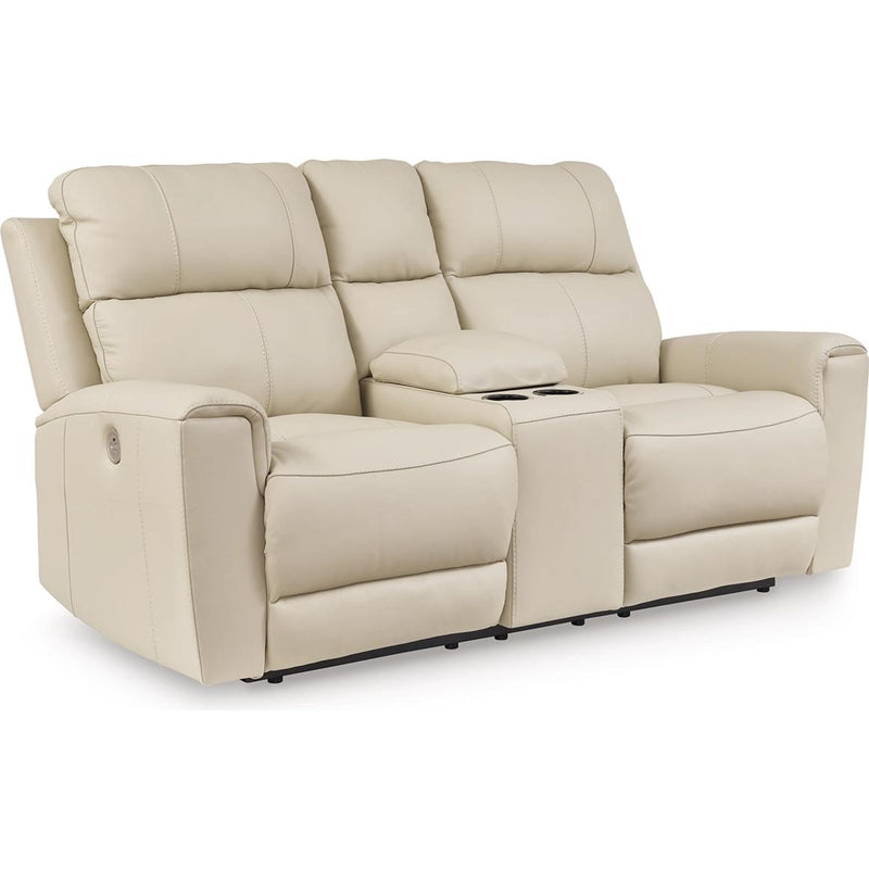 Signature Design by Ashley Dahlmoore U1320096 Double Reclining Power Loveseat with Console IMAGE 1