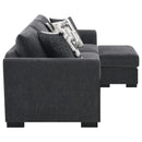  Coaster Furniture Storey 504777 Upholstered Sleeper Sectional Chaise Sofa - Dark Grey IMAGE 12