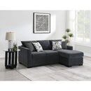 Coaster Furniture Storey 504777 Upholstered Sleeper Sectional Chaise Sofa - Dark Grey IMAGE 14