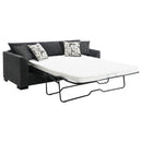  Coaster Furniture Storey 504777 Upholstered Sleeper Sectional Chaise Sofa - Dark Grey IMAGE 3