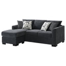 Coaster Furniture Storey 504777 Upholstered Sleeper Sectional Chaise Sofa - Dark Grey IMAGE 4