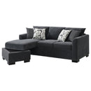  Coaster Furniture Storey 504777 Upholstered Sleeper Sectional Chaise Sofa - Dark Grey IMAGE 5